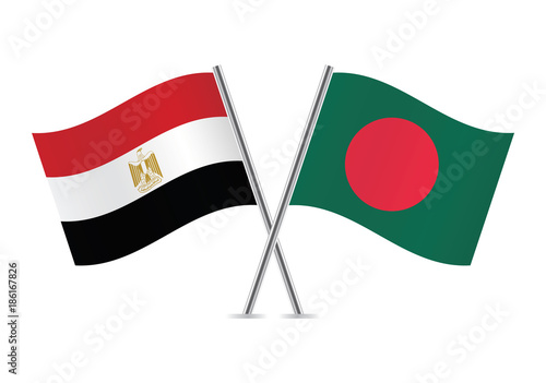 Free Download Egypt and Bangladesh flags. Vector illustration. - GFXLoad
