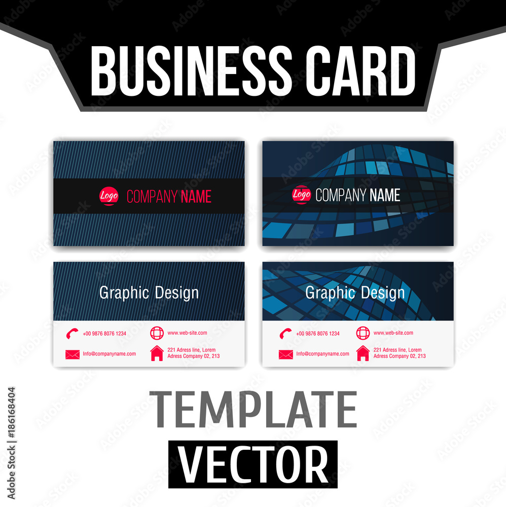 Obraz premium Vector realistic modern creative business card template on a white background, Easy to change for your design. Vector illustration. EPS10