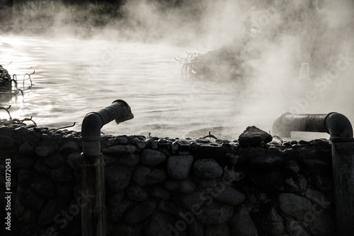 Hot water from underground at Sankamphaeng hot spring photo