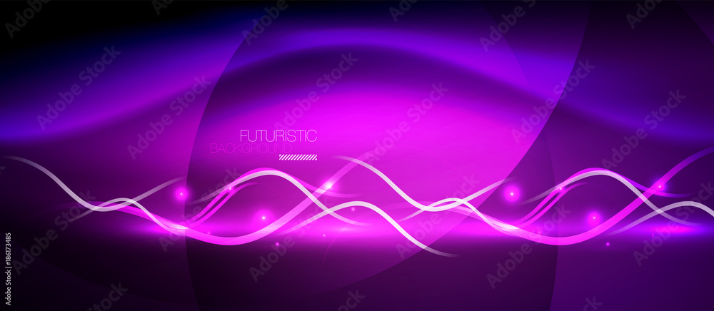 Bright neon lines wave Bright neon lines wave