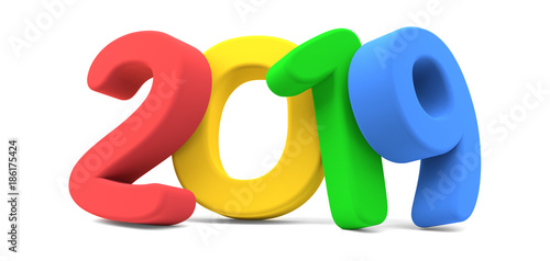 2019 bold colorful letters ...