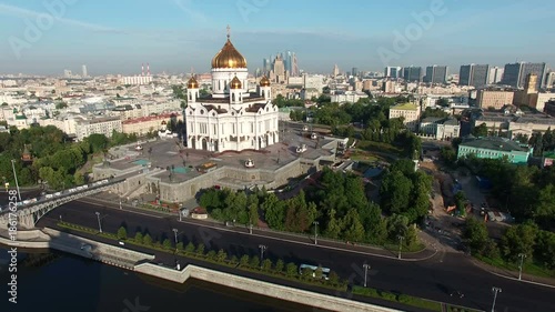 The Cathedral of Christ the Savior and the Patriarchal bridge, Moscow, Russia