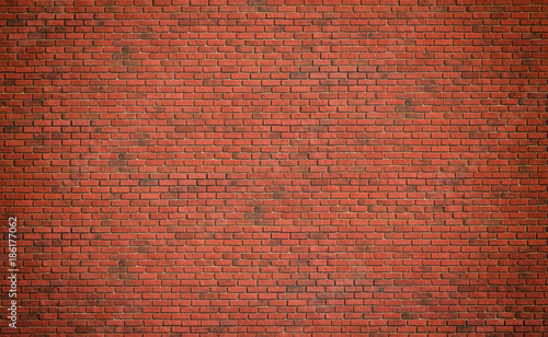 Red brown block brick wall Beautifully arranged texture background.