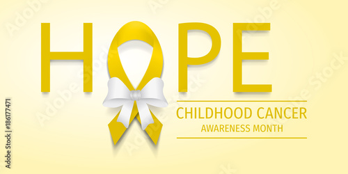 Childhood cancer awareness. Childhood cancer day. Childhood cancer ribbon.
