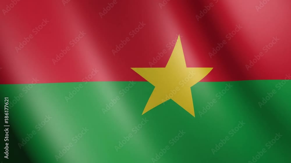 Flag of Burkina Faso with fabric texture, seamless loop Flag of Burkina Faso with fabric texture, seamless loop