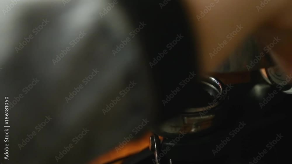 grinding coffee beans using the coffee machine grinding coffee beans using the coffee machine