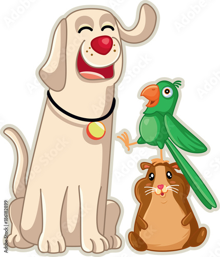 Funny Pet Shop Mascots Vector Cartoon