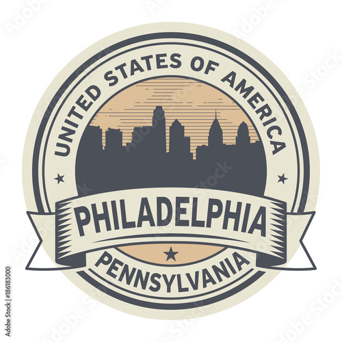 Stamp or label with name of Philadelphia, Pennsylvania