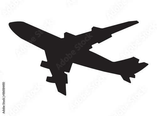 Flying airplane silhouette illustration