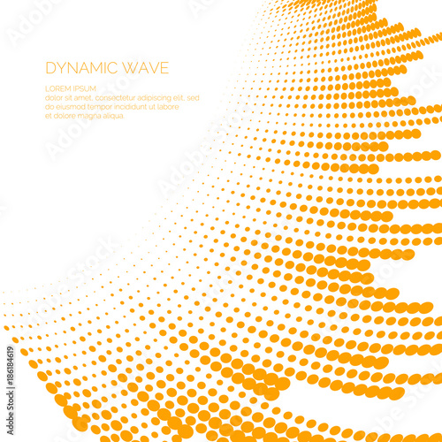 Wallpaper Mural Vector abstract background with a colored dynamic waves, line and particles. Torontodigital.ca