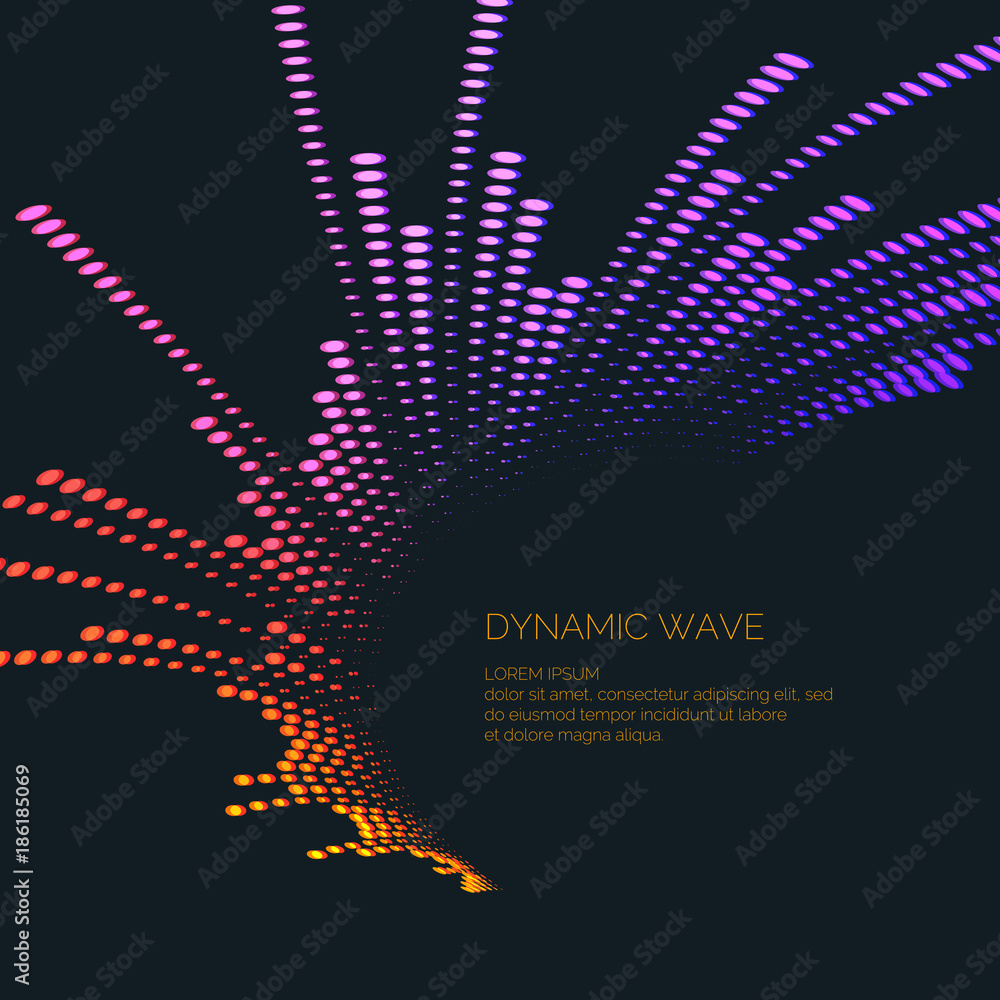 Vector illustration of music wave in the form of the equalizer - obrazy, fototapety, plakaty 