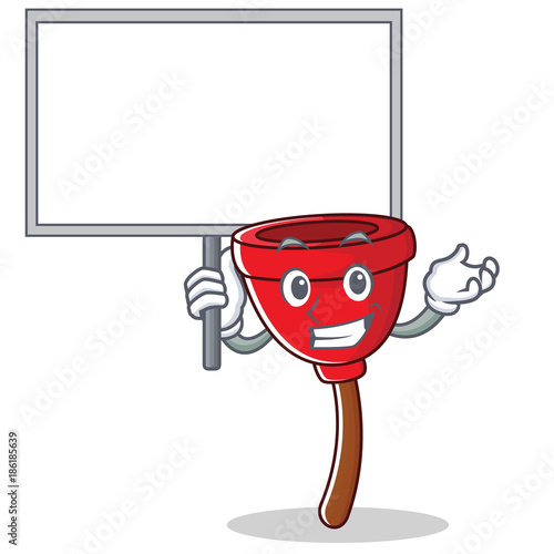Bring board plunger character cartoon style