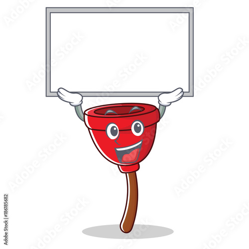 Up board plunger character cartoon style