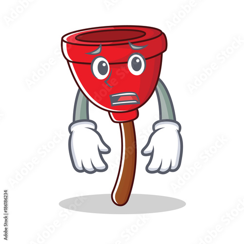 Afraid plunger character cartoon style