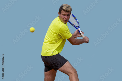 Young man playing tennis © fresnel6