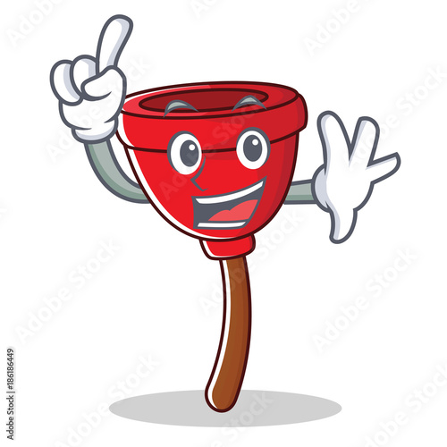 Finger plunger character cartoon style