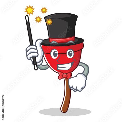 Magician plunger character cartoon style