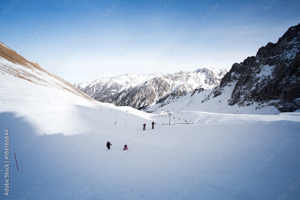 Slope on the skiing resort