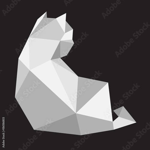 Cat Vector logo icon kitten illustration geometric Polygonal Art cartoon