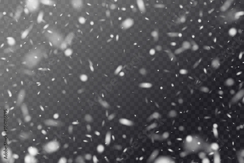Vector realistic snowflake against a dark background. Transparent elements for Christmas cards