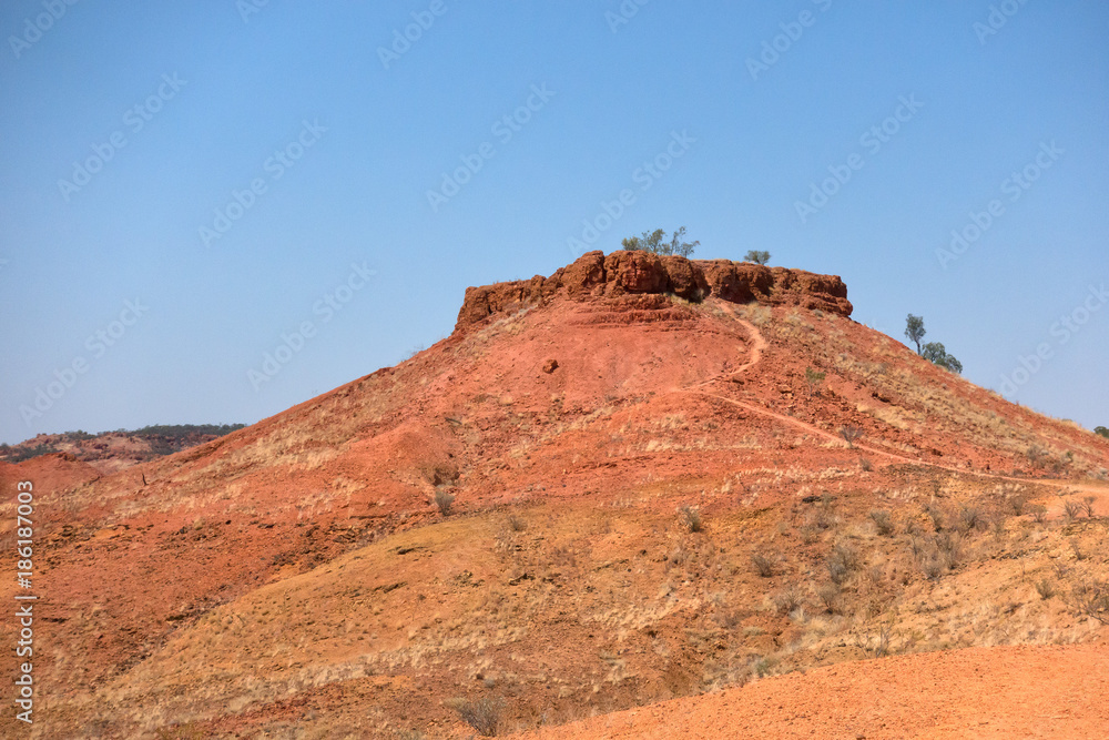 Striking eroded mesa at Cawnpore Lookout in Outback Queensland Striking eroded mesa at Cawnpore Lookout in Outback Queensland