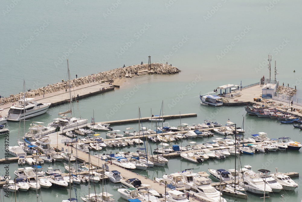 View of Port of Sidi Bou Said in Tunisia