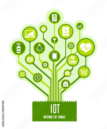 IoT ( internet of things ) image illustration / tree (green)