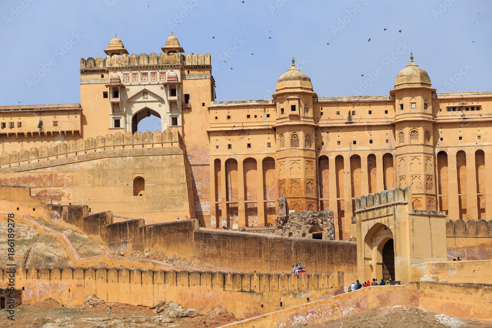 Vue sur la forteresse de Jaipur, le fort Amber