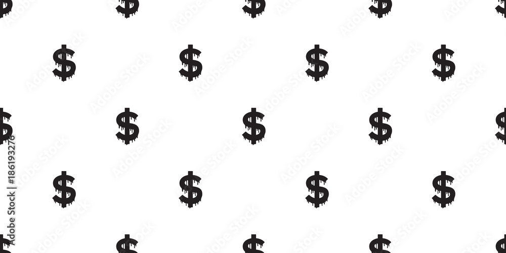 Dollar money Seamless Pattern icon Vector isolated wallpaper background  white Stock Vector | Adobe Stock