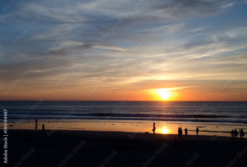 Beachgoers watching beautiful sunset at Mission beach - 4