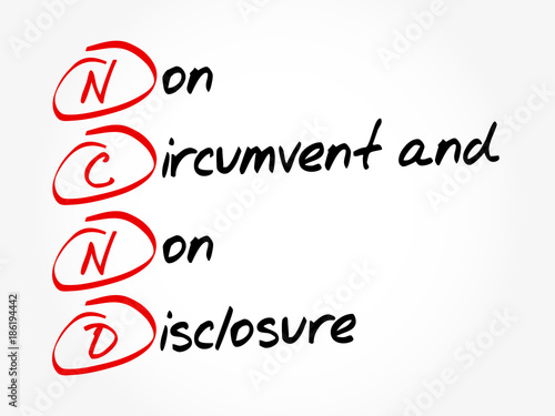 NCND - Non-Circumvent and Non-Disclosure acronym, business concept background