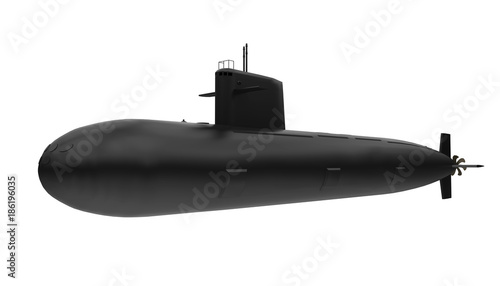 Black Submarine Isolated photo