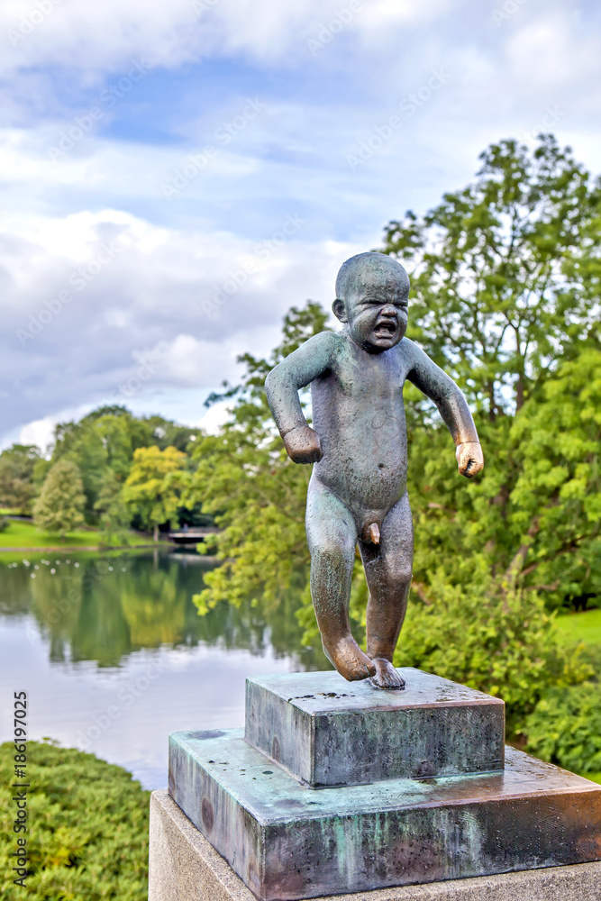 Angry little one. Sculpture park of Vigeland. Oslo. Norway Angry little one. Sculpture park of Vigeland. Oslo. Norway