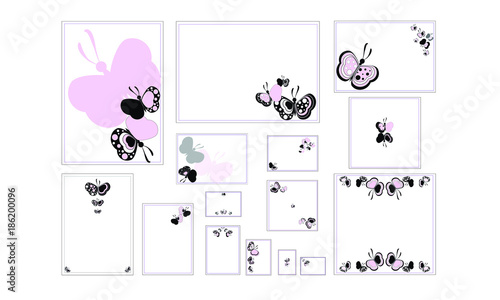 Farfalle Rosa Bianche e Nere