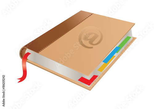 Organizer beige leather - isolated on white background - vector art illustration