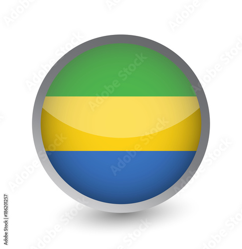 Free Download Gabon Flag Round Glossy Icon - GFXLoad