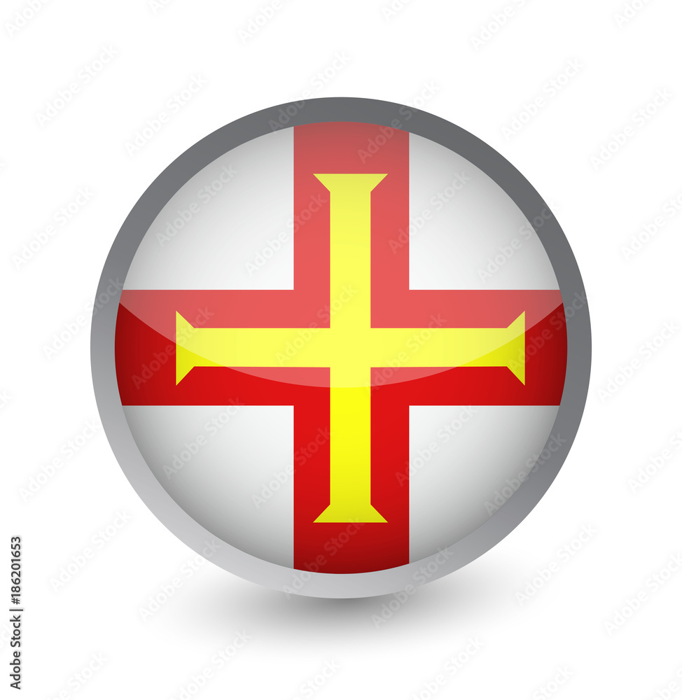 Guernsey Flag Round Glossy Icon Guernsey Flag Round Glossy Icon