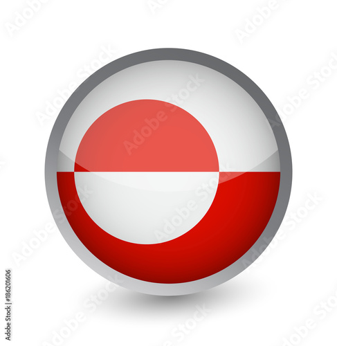 Free Download Greenland Flag Round Glossy Icon - GFXLoad