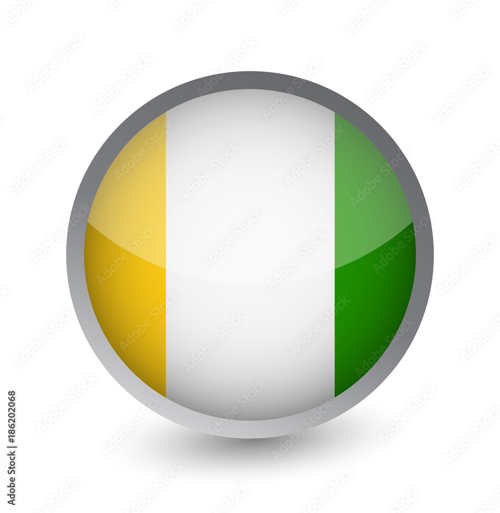 Ireland Flag Round Glossy Icon Ireland Flag Round Glossy Icon