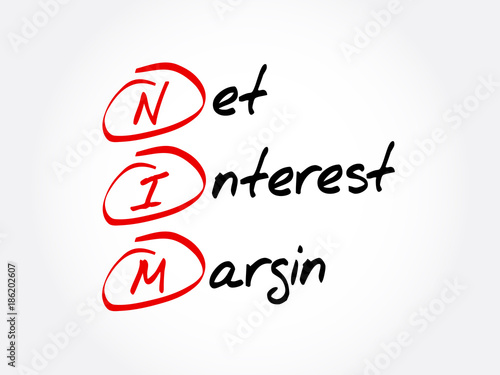 NIM - Net Interest Margin acronym, business concept background