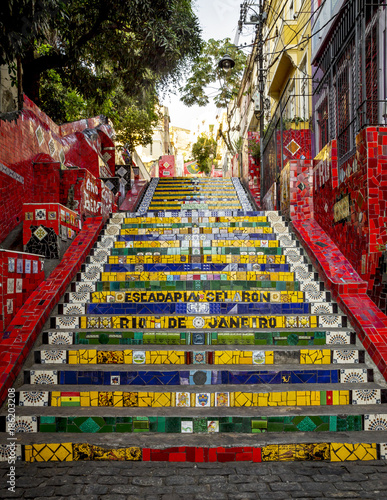 Escadaria Selaron - stairway in Lapa district in Rio de Janeiro, Brazil