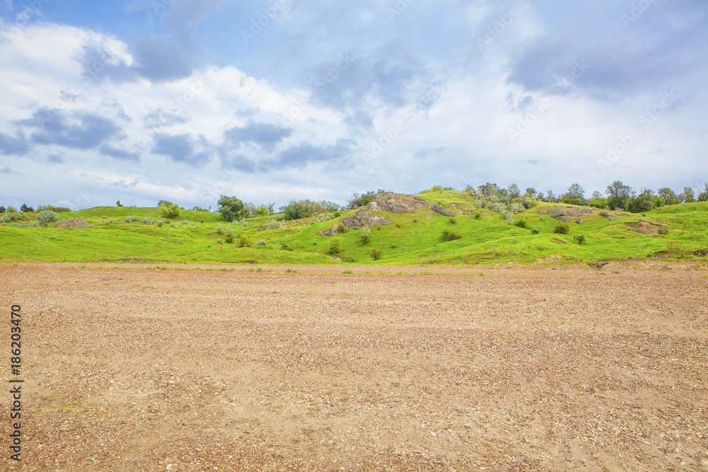 Fototapeta premium landscape with green hills