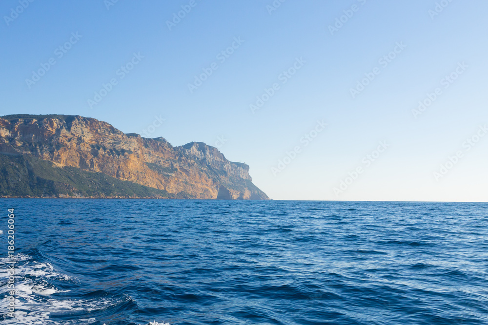 Fototapeta premium Cap Canaille view from sea, France.