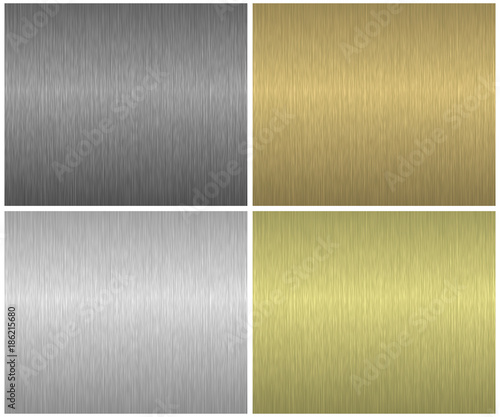 Vector metal textures set. Collection of seamless metal patterns for your design.