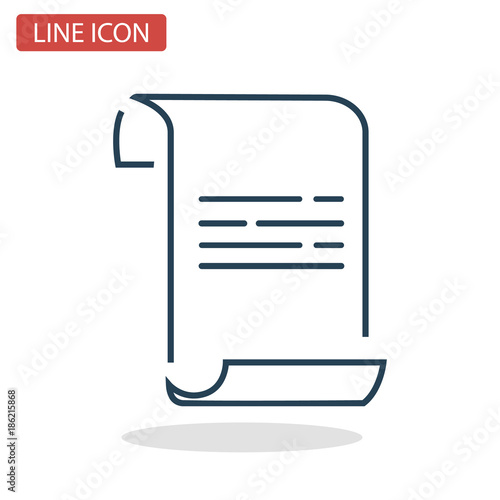 Paper document line icon for web and mobile design