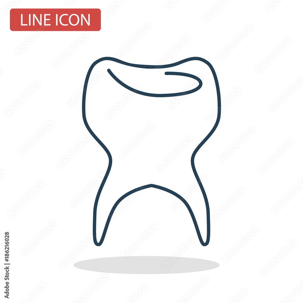 Obraz premium Human tooth line icon for web and mobile design