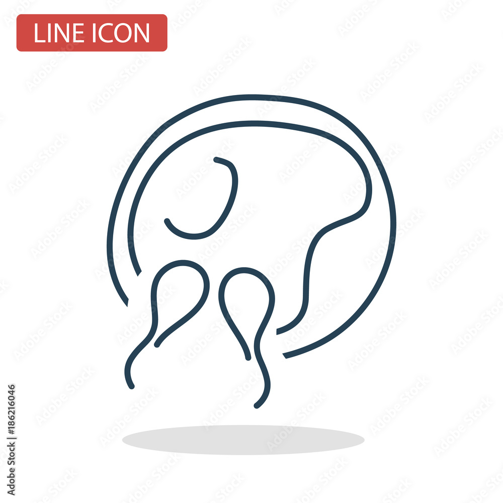 Female egg fertilization line icon for web and mobile design Female egg fertilization line icon for web and mobile design