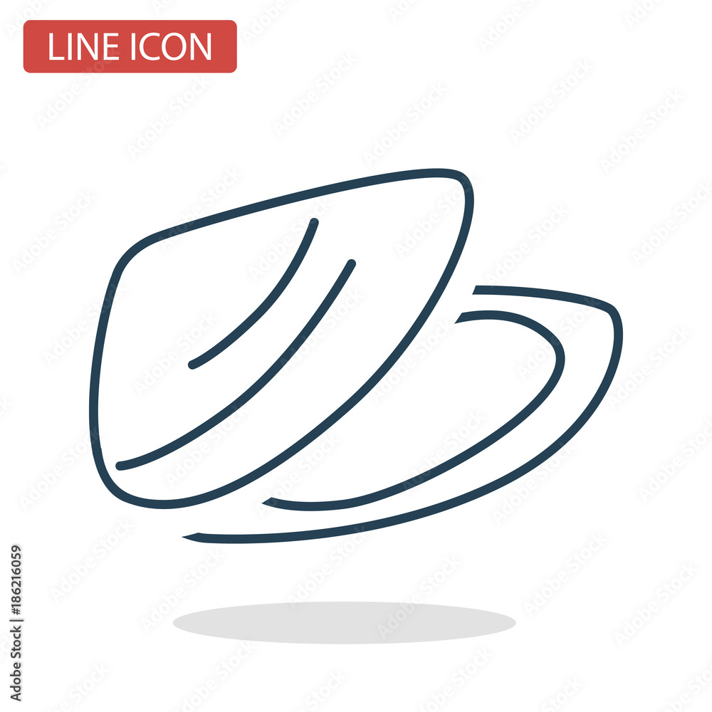 Mussel line icon for web and mobile design Mussel line icon for web and mobile design
