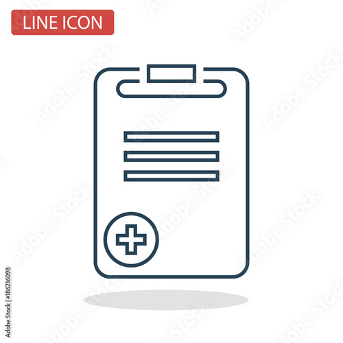 Pacient medical record line icon for web and mobile design