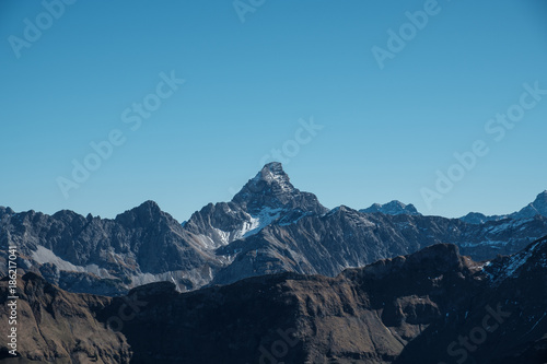 Panoramic view of peak Hochvogel in the Allgaeu Alps, Germany